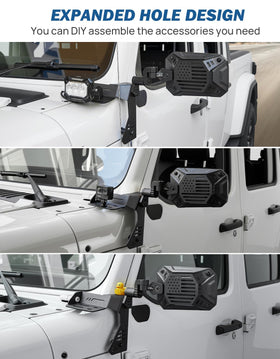 JOYTUTUS mirror installed with doors off showing continued visibility benefit