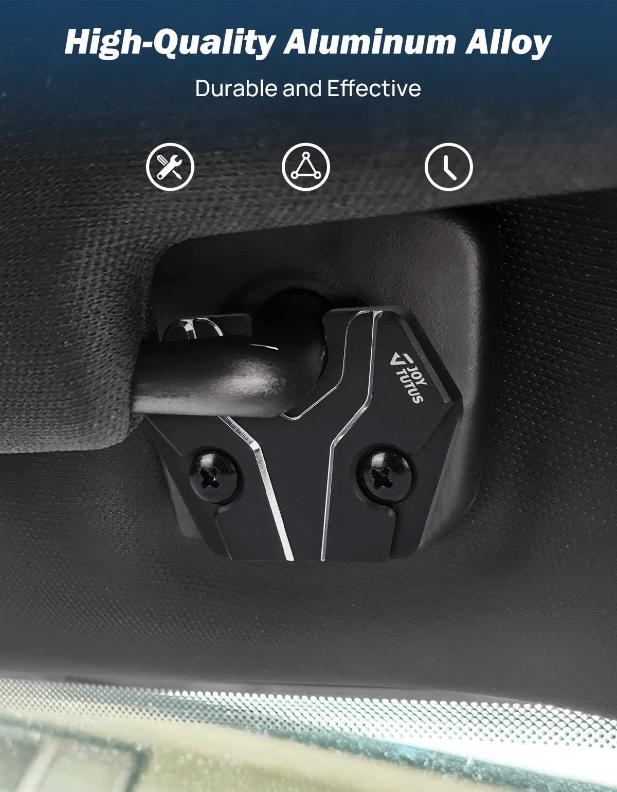 JOYTUTUS clip installed on driver side demonstrating stable hold