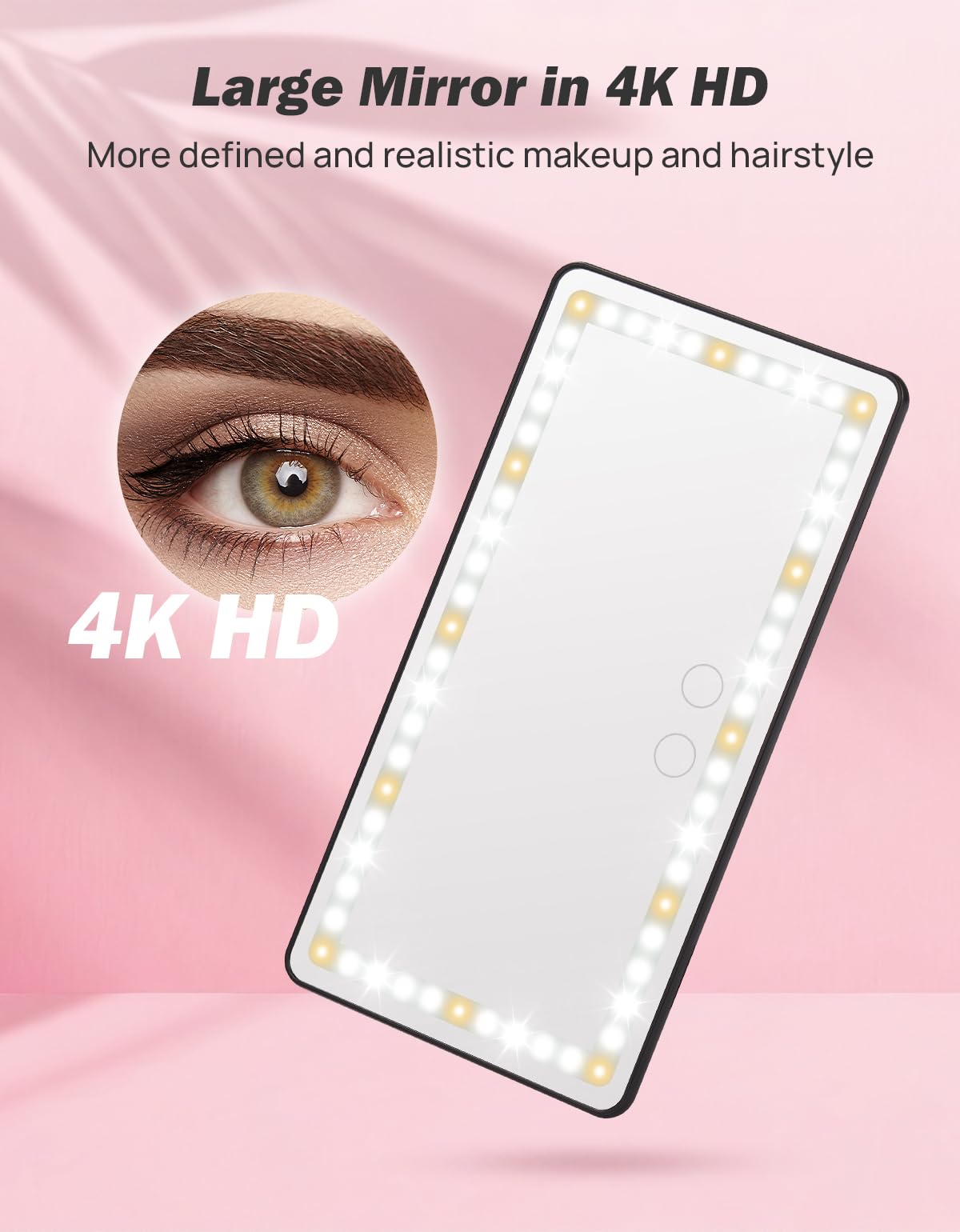 JOYTUTUS mirror mounted in car illustrating natural makeup lighting benefit