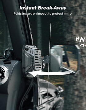 JOYTUTUS mounted on Wrangler side view providing wider visibility benefit