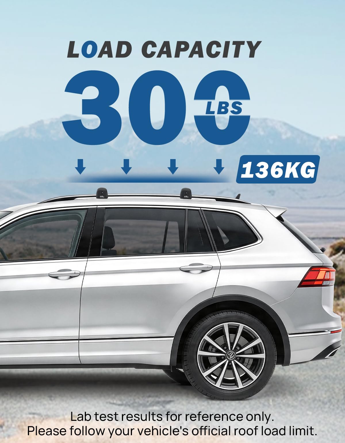 JOYTUTUS mounted with roof box on Tiguan for extra cargo capacity