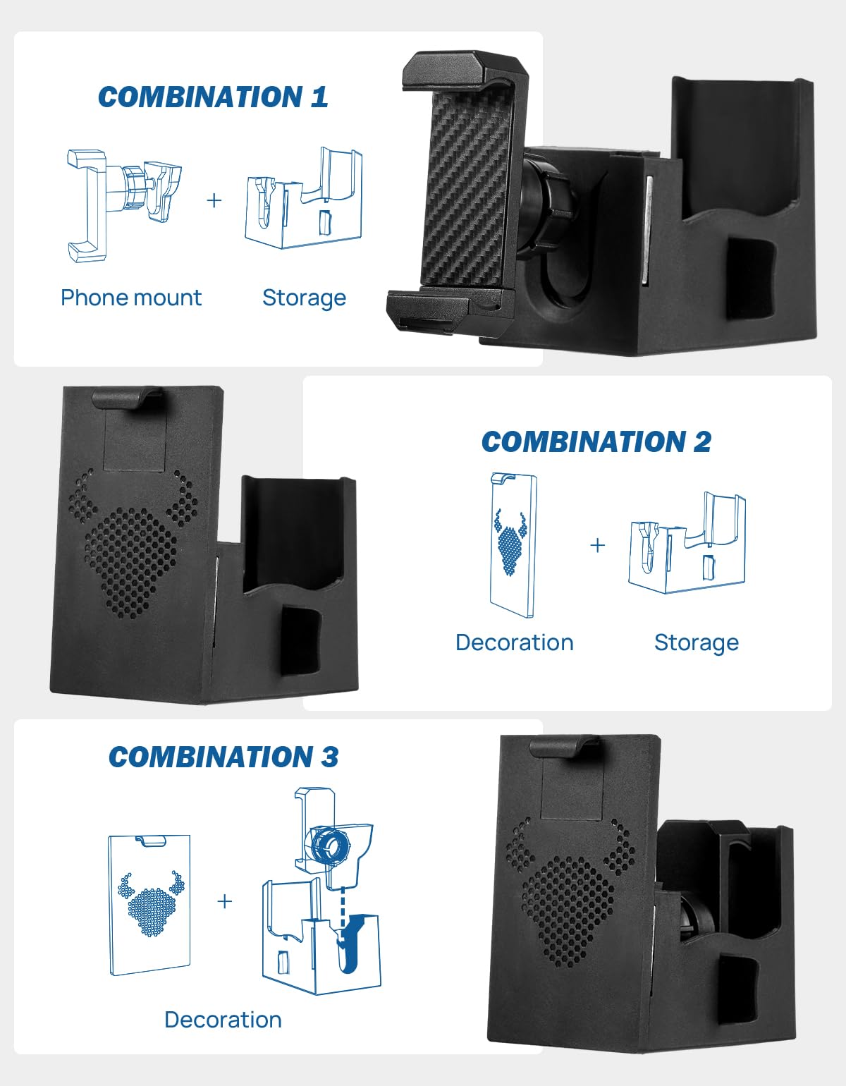 JOYTUTUS phone holder mounted in cubby securing phone for visibility
