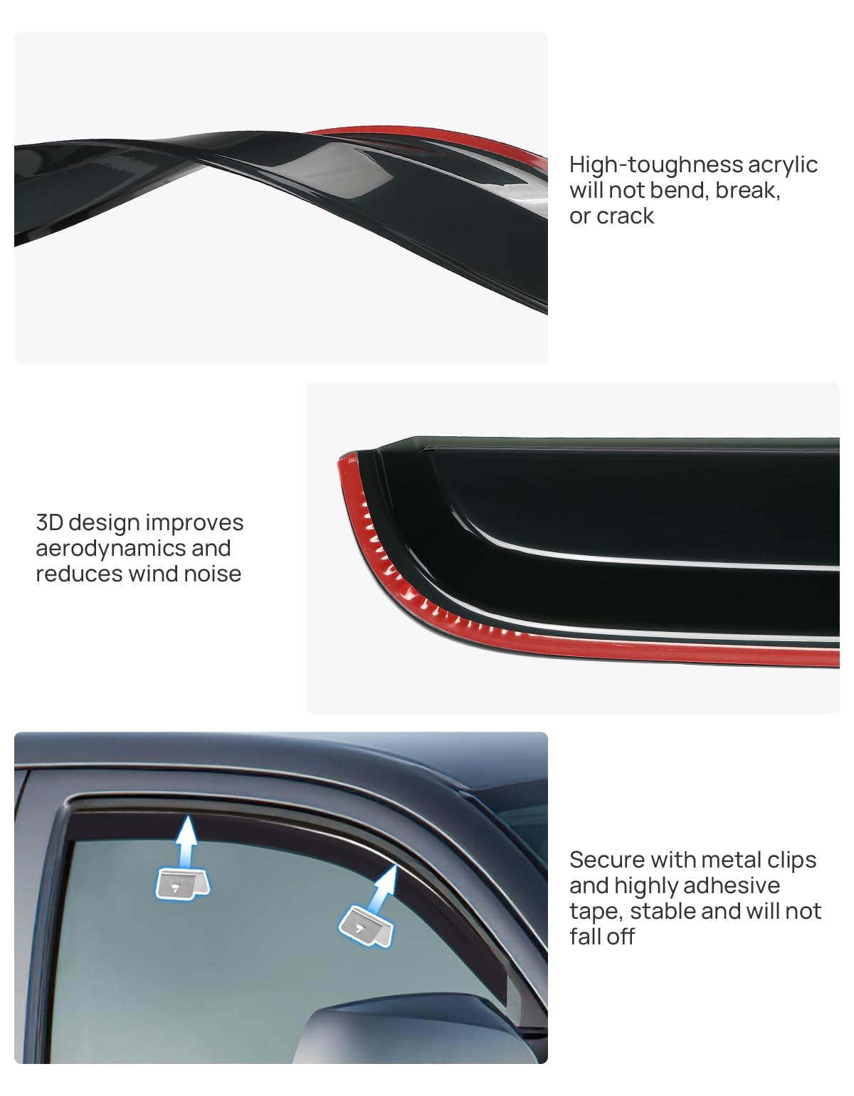 JOYTUTUS visor beside ruler showing precise Tacoma fitment