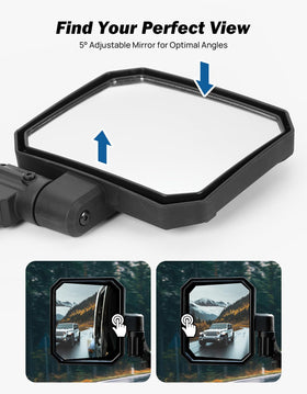 JOYTUTUS mirrored surface next to standard mirror showing larger coverage