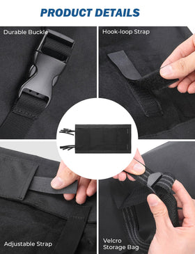 JOYTUTUS secured on folded soft top with straps, preventing shifting