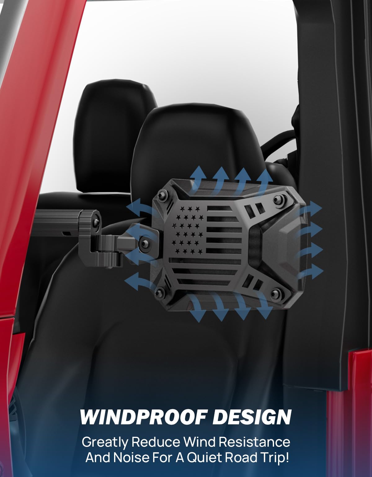 JOYTUTUS side profile installed on Jeep showing stable doors-off fit
