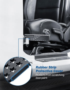 JOYTUTUS side profile mounted on door hinge demonstrating secure fit and ease of use