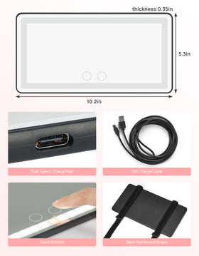 JOYTUTUS mirror next to ruler showing compact size and portability benefit