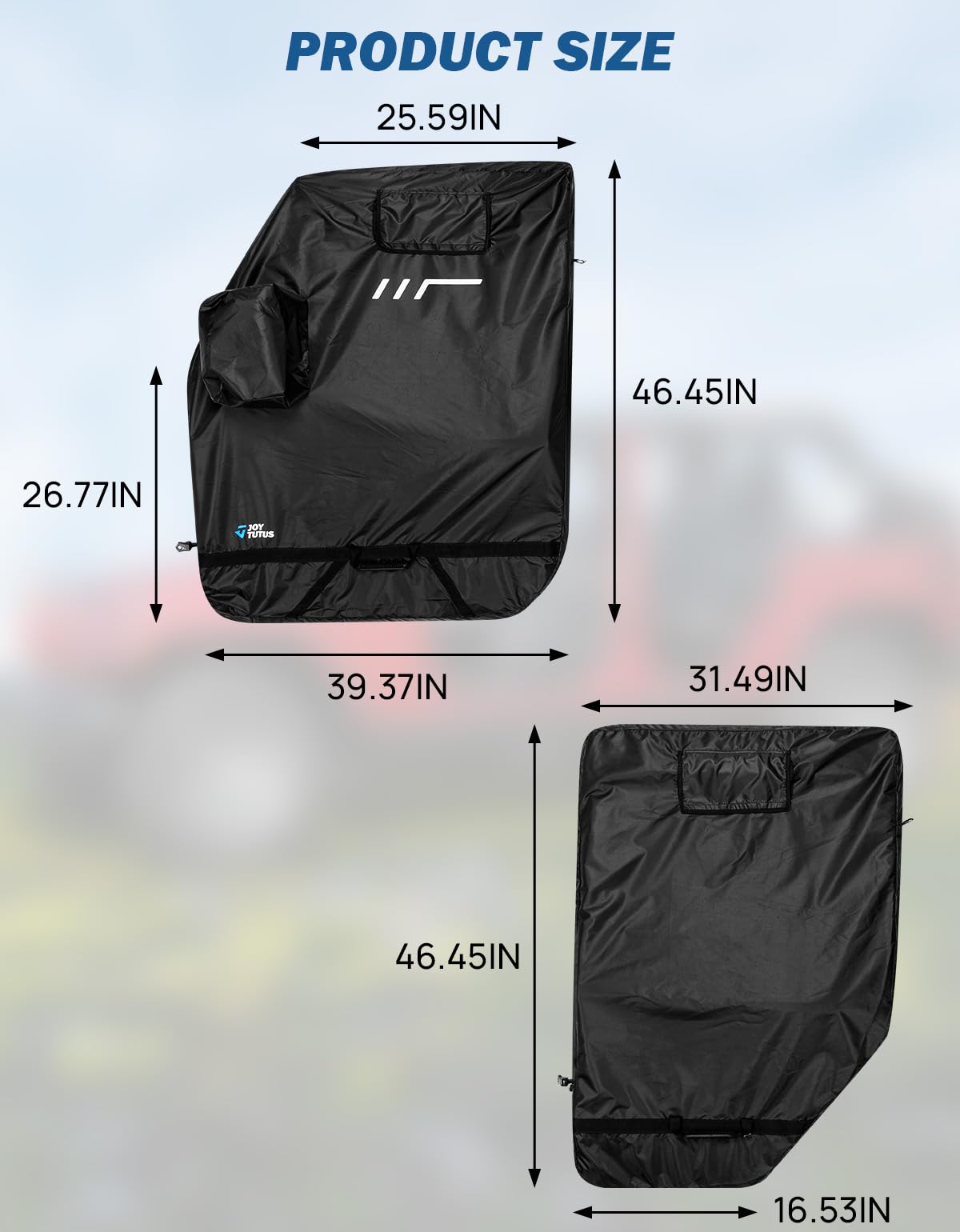 JOYTUTUS bag beside person for scale showing fit and handling ease