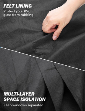 JOYTUTUS size comparison behind rear seat showing compact, space-saving storage
