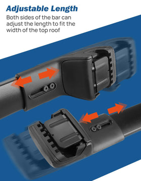 JOYTUTUS cross bars next to ruler showing size and fit guidance