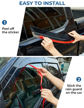 JOYTUTUS vent visor beside door handle showing precise size and factory alignment