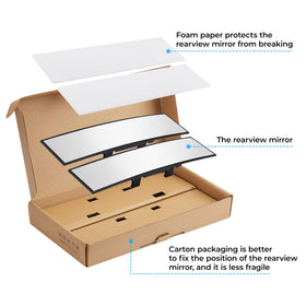 JOYTUTUS mirror next to ruler showing 12-inch size for expanded view