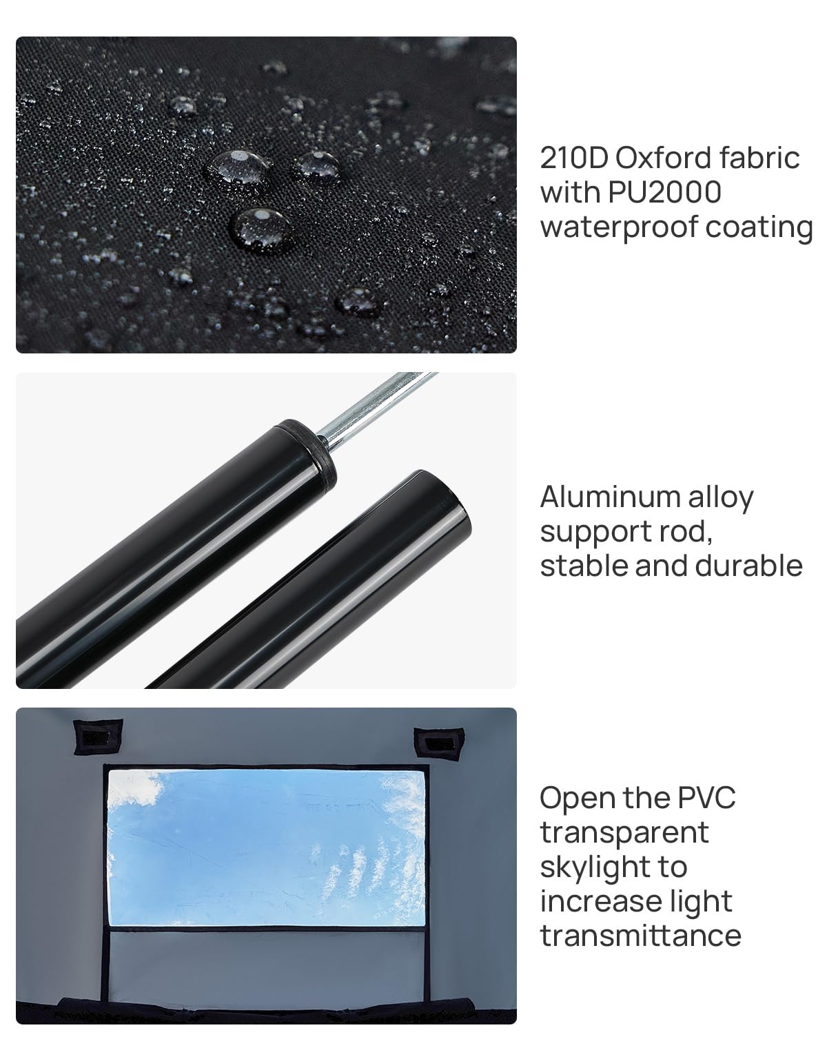 JOYTUTUS openable PVC skylight framing stars for natural light enjoyment