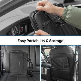 JOYTUTUS storage pockets and cup holder keeping phone, pens, and drink organized