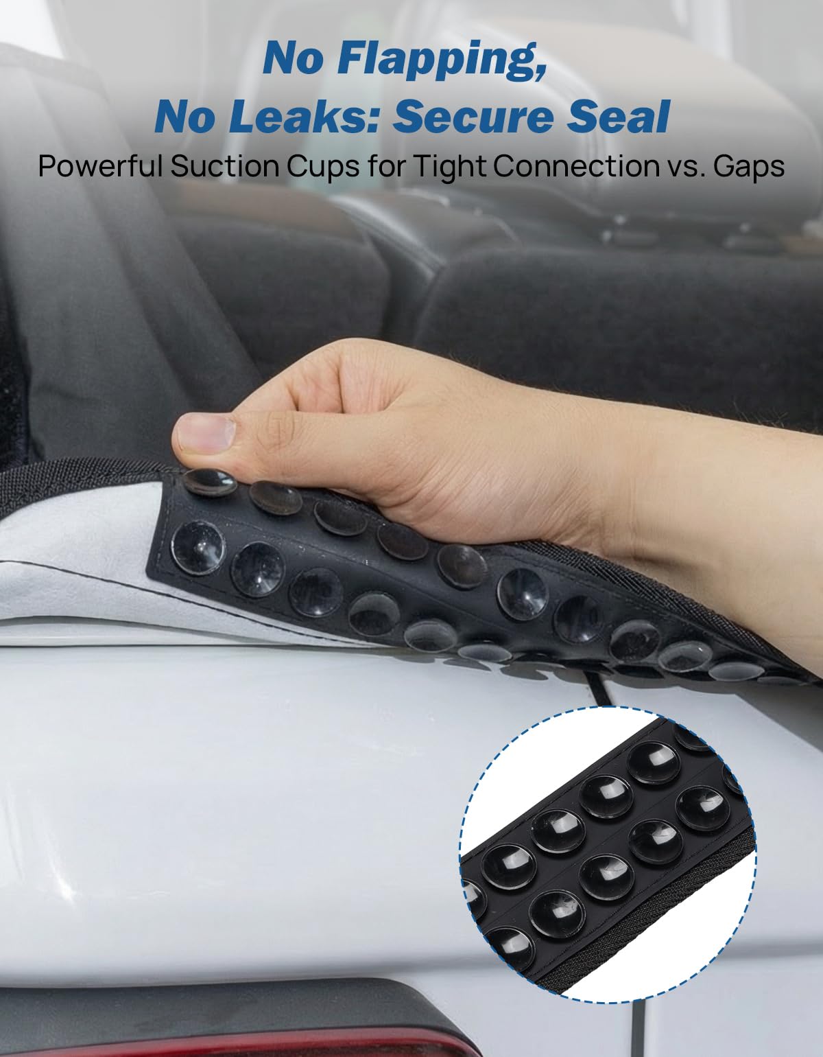 JOYTUTUS suction cup pressed to metal showing no-paint-damage mounting advantage