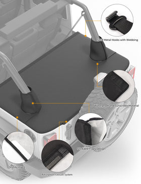 JOYTUTUS tailgate magnet detail illustrating secure snap-on attachment for convenience