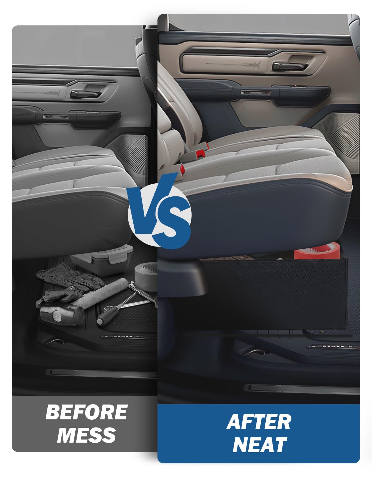 JOYTUTUS size comparison beside toolbox showing compact, space-saving benefit