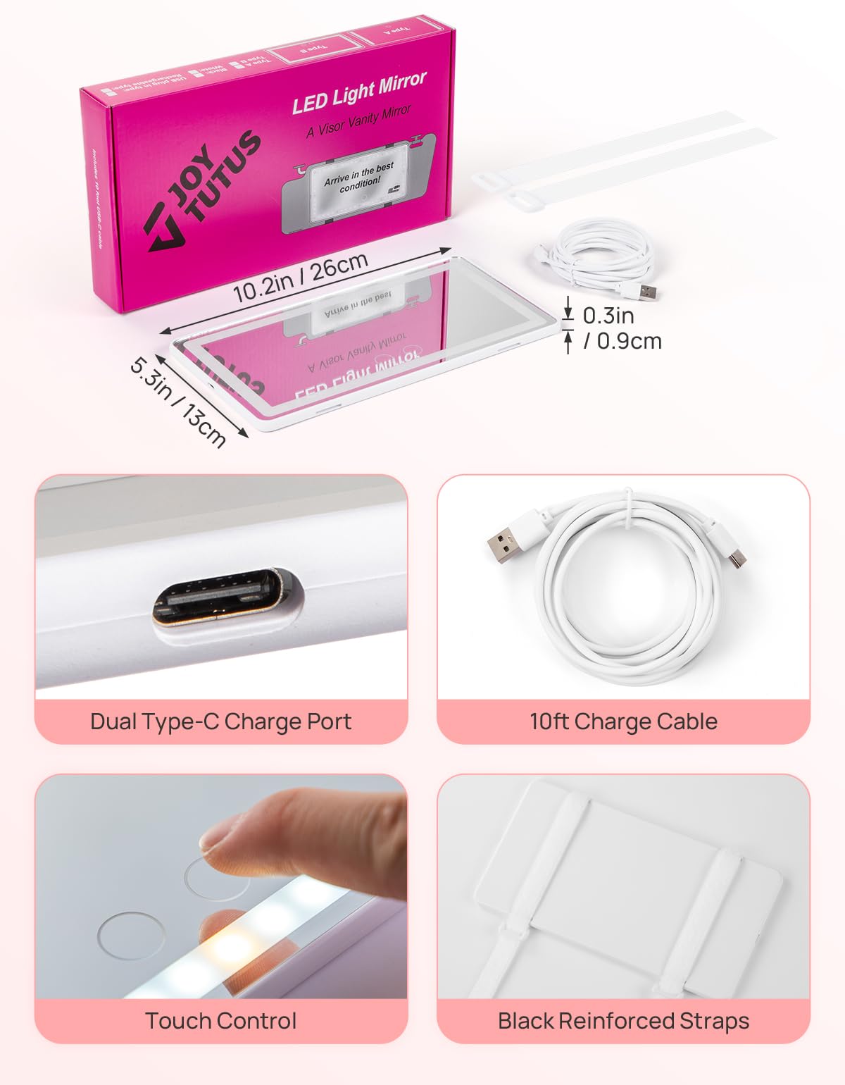 JOYTUTUS USB-C cable and dual ports showing flexible charging convenience