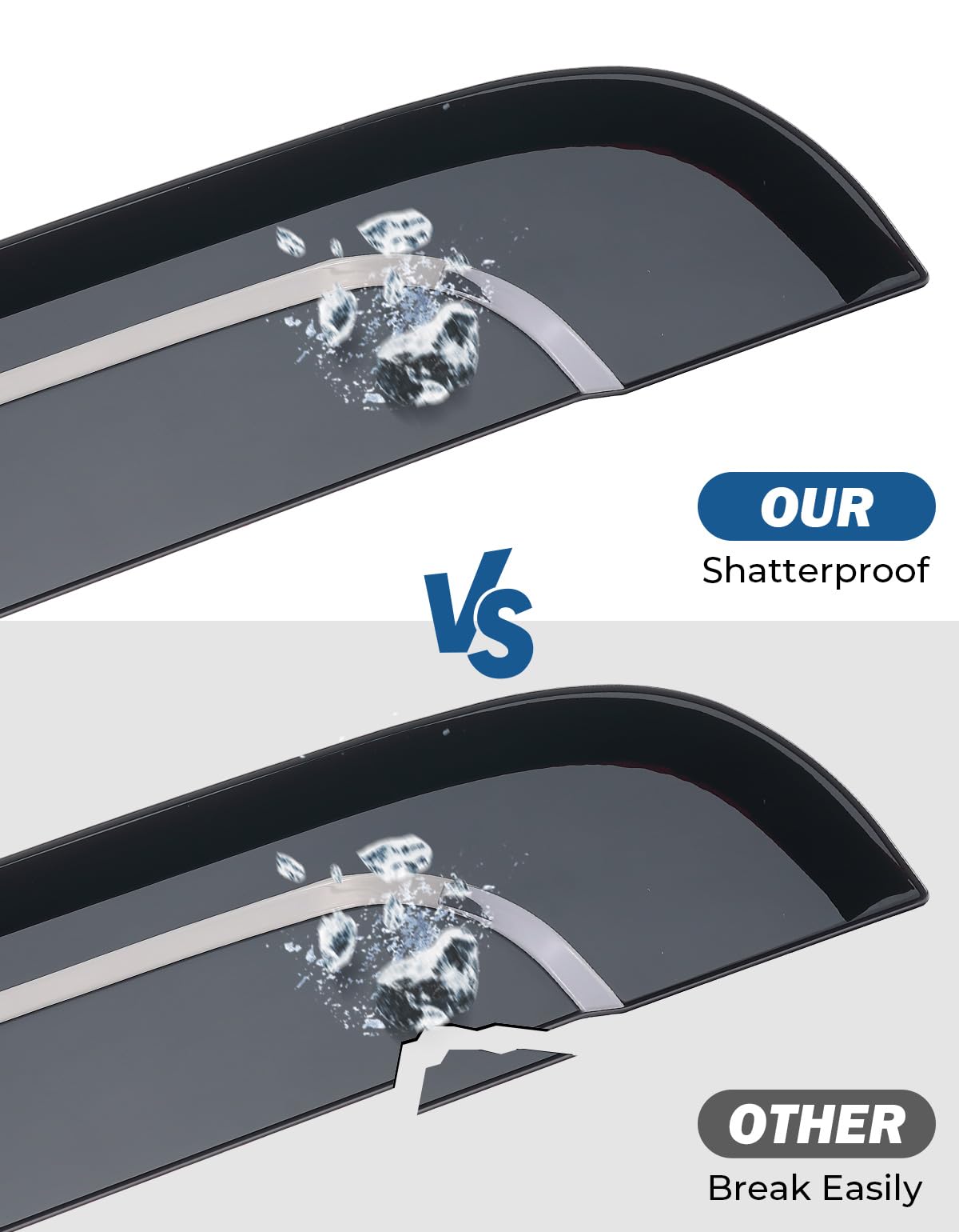 JOYTUTUS vent visor with window cracked, deflecting rain while allowing airflow