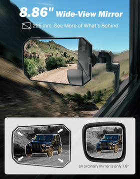 JOYTUTUS mirror rotated to show 360-degree adjustment for precise positioning