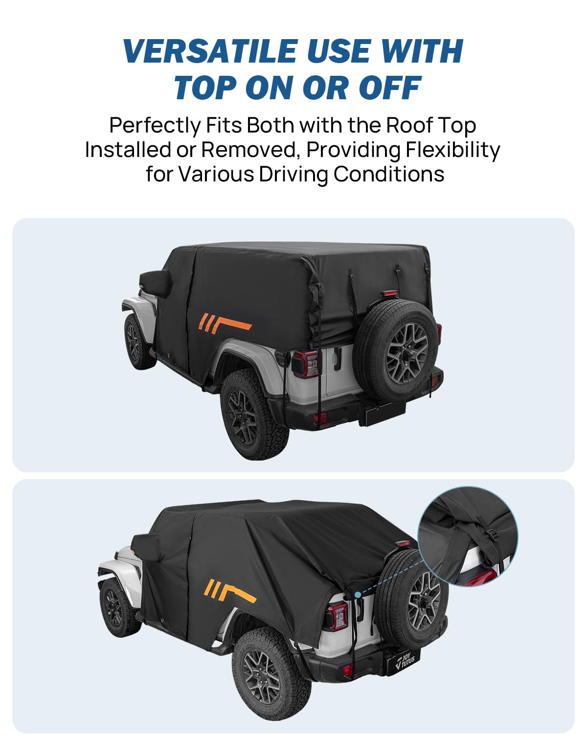JOYTUTUS driver-side zipper open allowing quick entry benefit