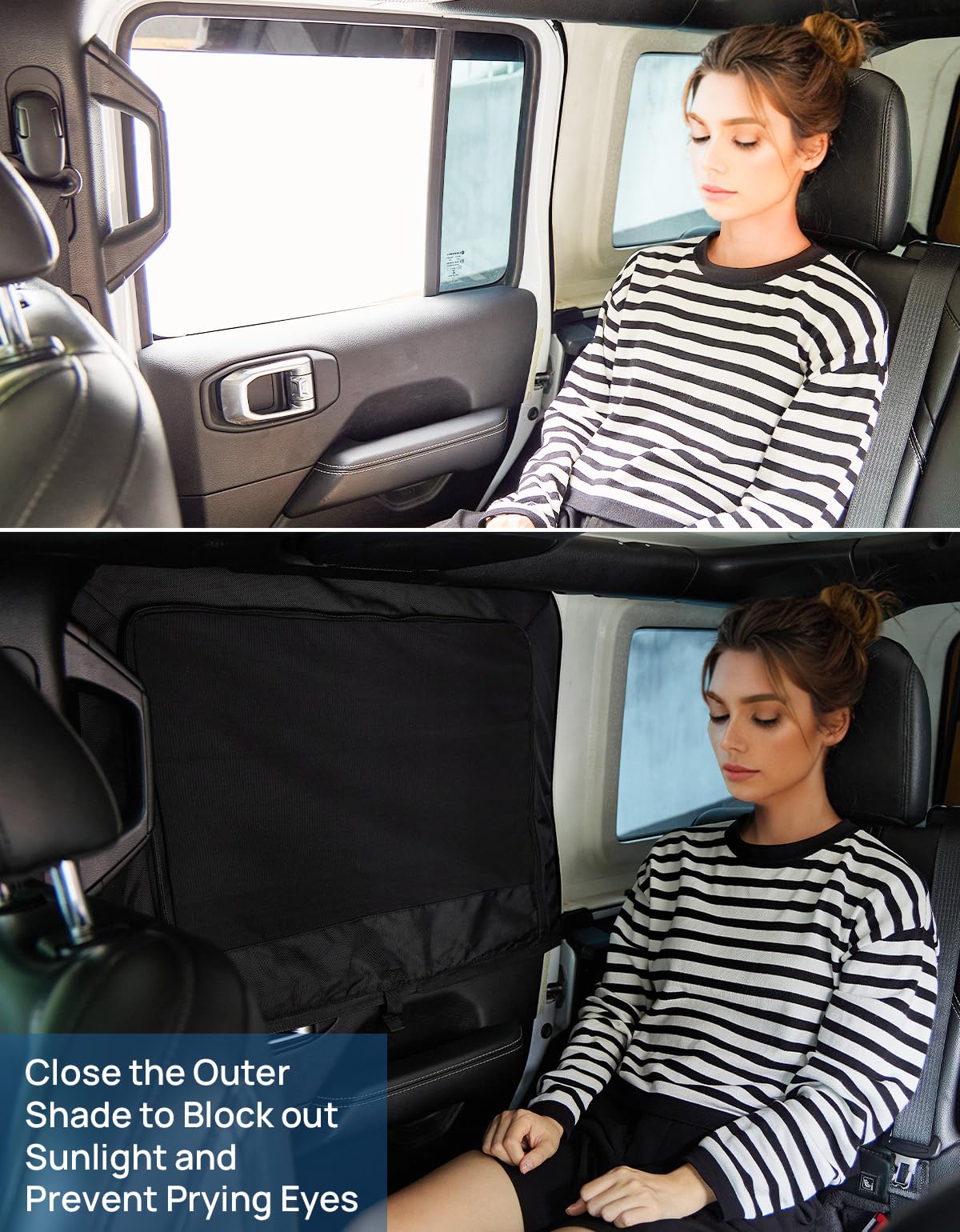 JOYTUTUS zipper and inner mesh detail showing easy access and insect protection benefit