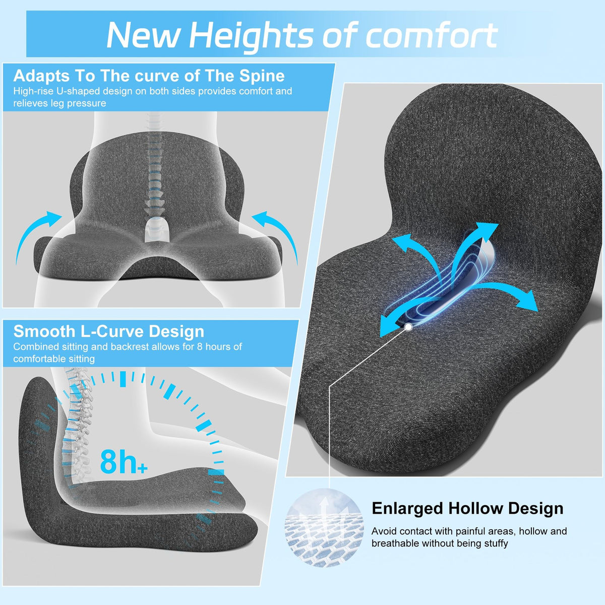 jpinlr cushion next to ruler showing compact size and portability
