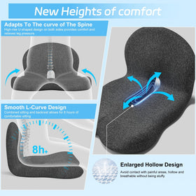 jpinlr cushion next to ruler showing compact size and portability
