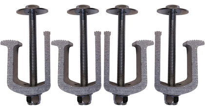 JQuad front view of four Easy Mount clamps showing complete kit benefit