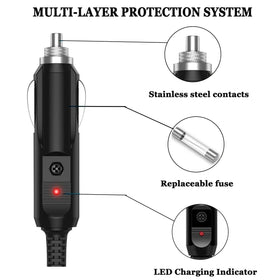 JQXLMDY cigarette lighter LED indicator lit in dark for quick status check