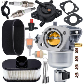 JRbuid front view of carburetor kit showing main components and fitment benefits