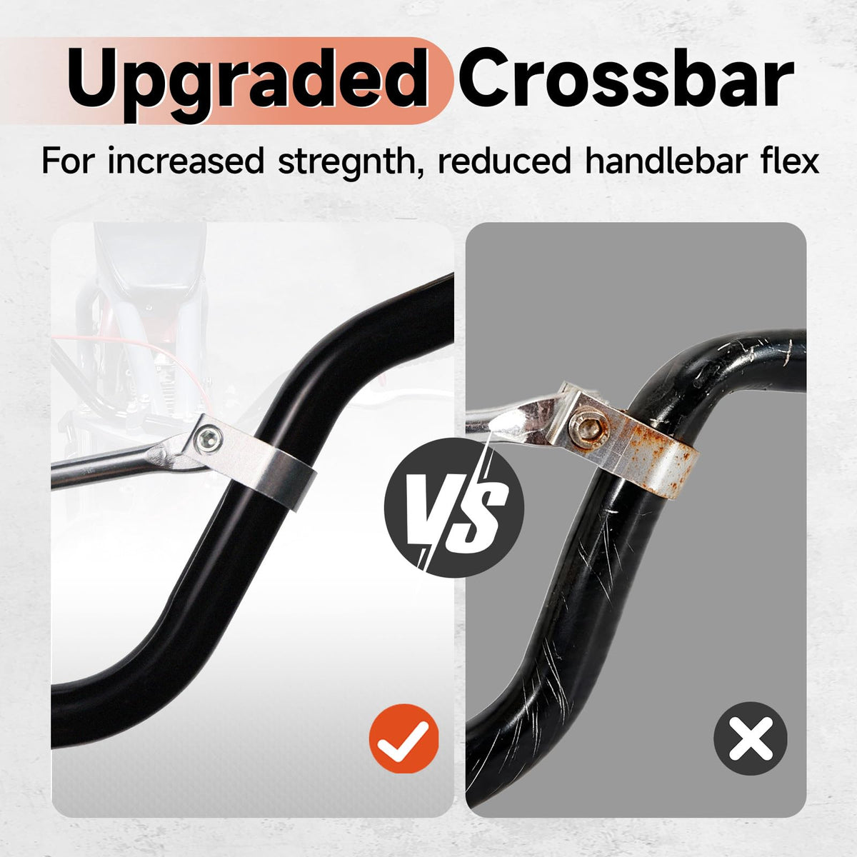 JRL handlebar beside ruler showing width and rise for fit comparison