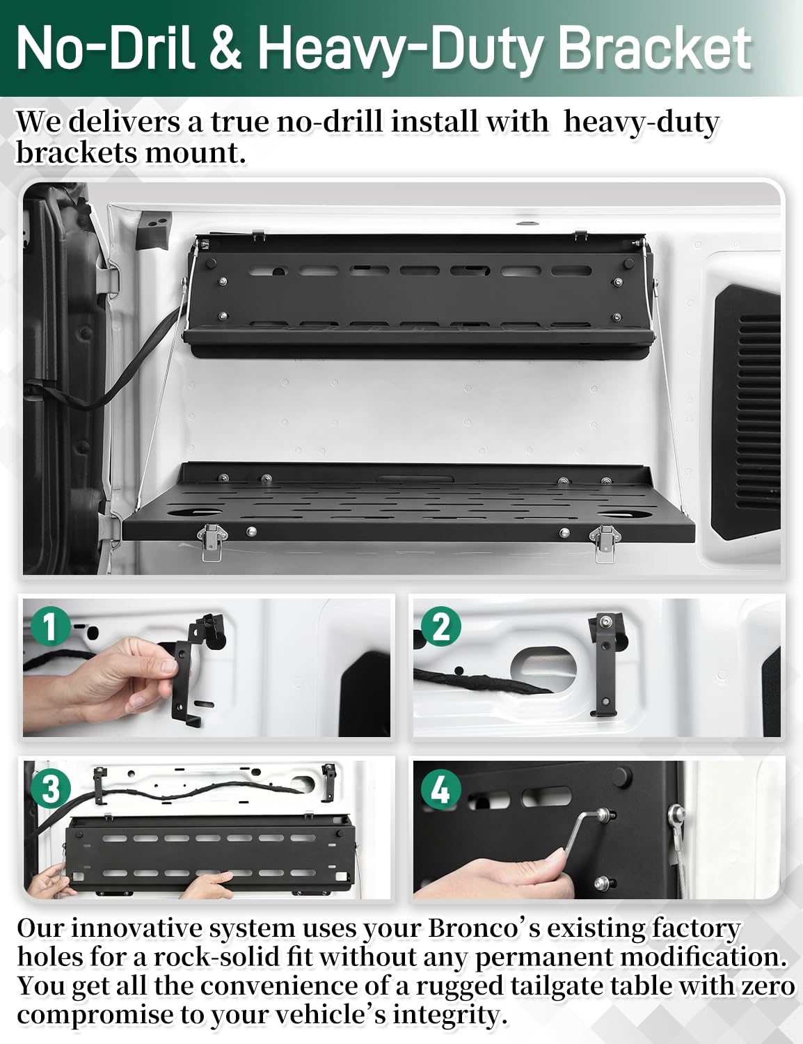 JROAD installed on Ford Bronco illustrating bolt-on fit without drilling