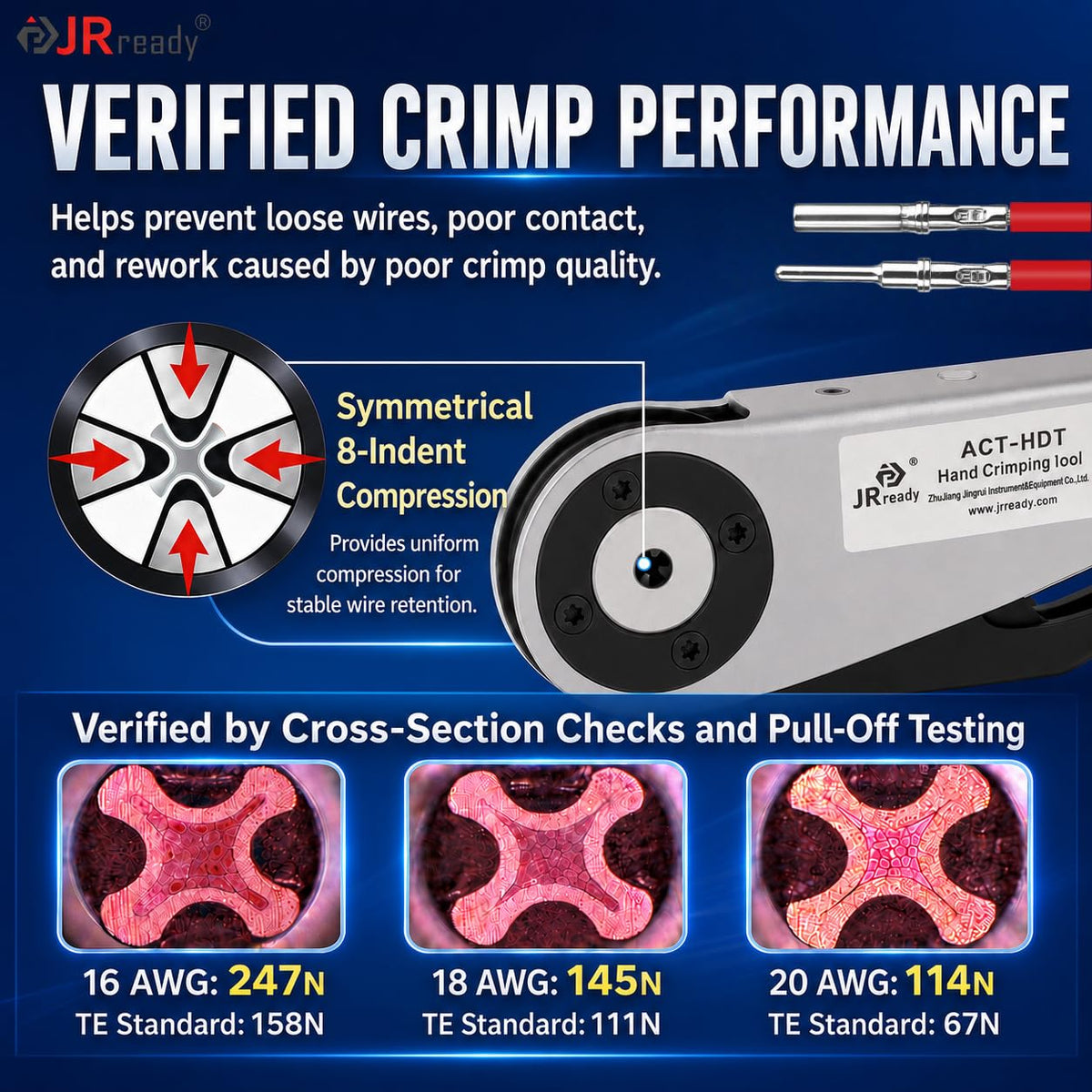 JRready assembled connector installed on vehicle wiring demonstrating waterproof seal