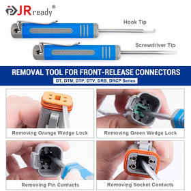 JRready connector compatibility label showing supported Deutsch series clarity