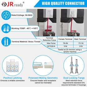 JRready crimped pin inserted into housing demonstrating secure mechanical lock and stable contact