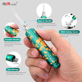 JRready close-up of 36 replaceable tips showing variety and quick identification