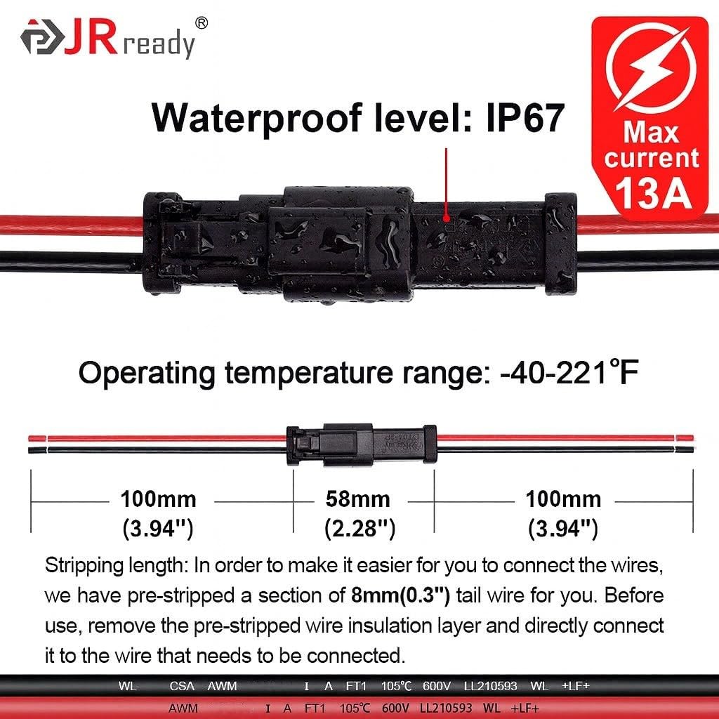 JRready heat-shrink butt connector detailed view showing waterproof seal