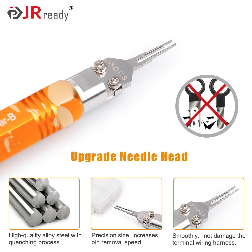 JRready in use extracting a Mini-Fit Jr terminal from an ATX connector safely