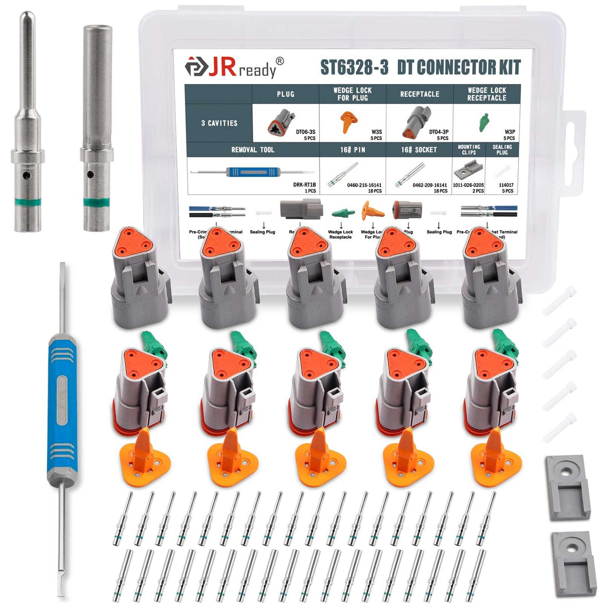 JRready kit laid out with all parts visible showing completeness and ready‑to‑use packaging