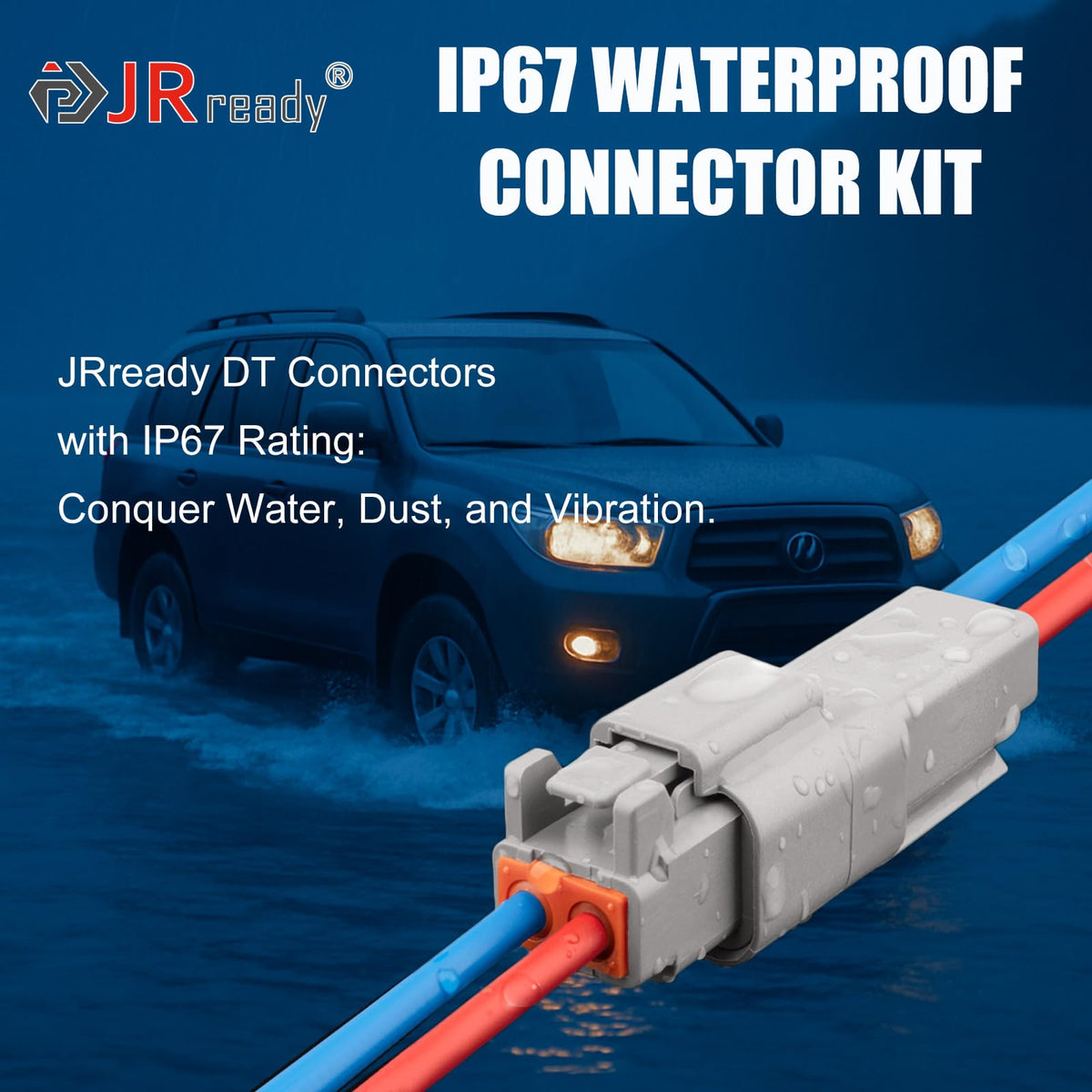 JRready solid size-16 contacts detail demonstrating secure crimping performance