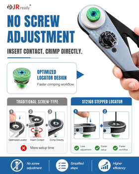 JRready positioners close-up highlighting three detachable sizes for faster setup