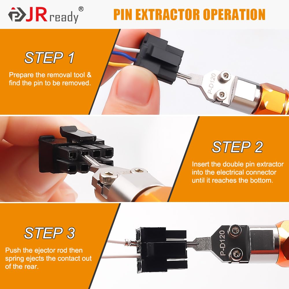 JRready demonstration of extractor fitting a Micro-Fit 3.0 connector precisely