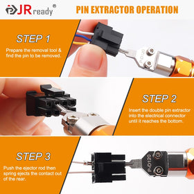 JRready demonstration of extractor fitting a Micro-Fit 3.0 connector precisely