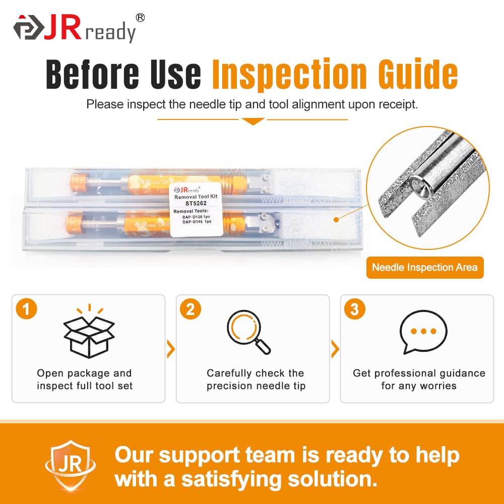 JRready close-up of extractor set showing spring-assist mechanism and clarity