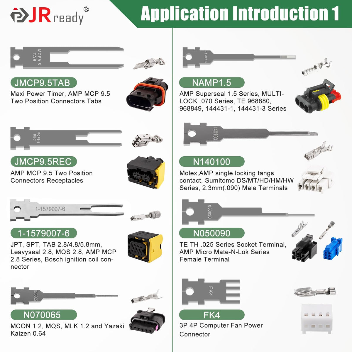 JRready orderly array of 16 replacement tips for accurate fits