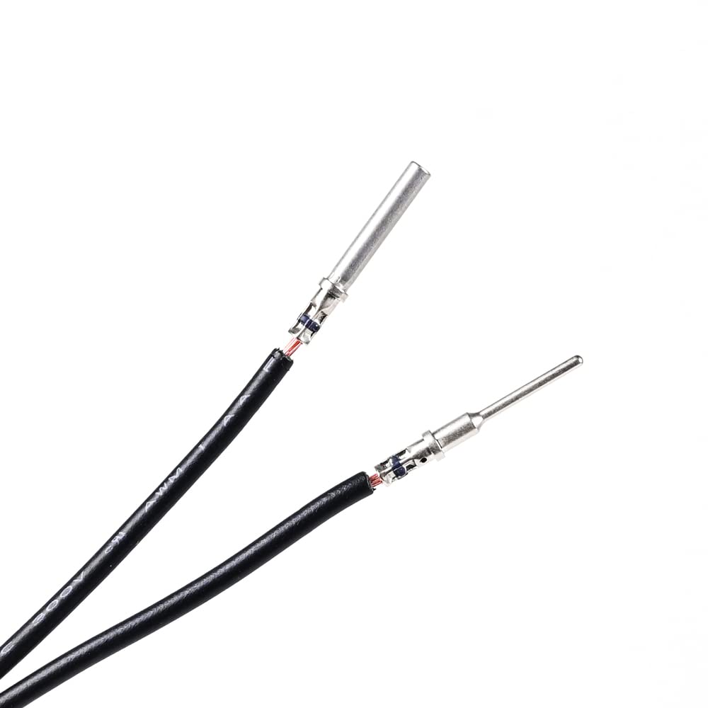 JRready contacts next to wire gauge for scale showing compatibility with 16–22AWG wires