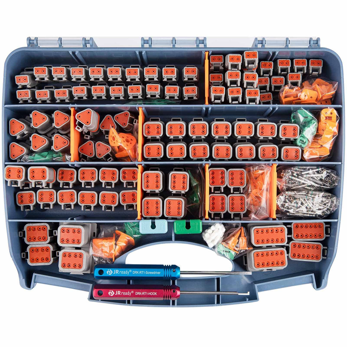 JRready front packaging showing complete DT connector kit and convenience