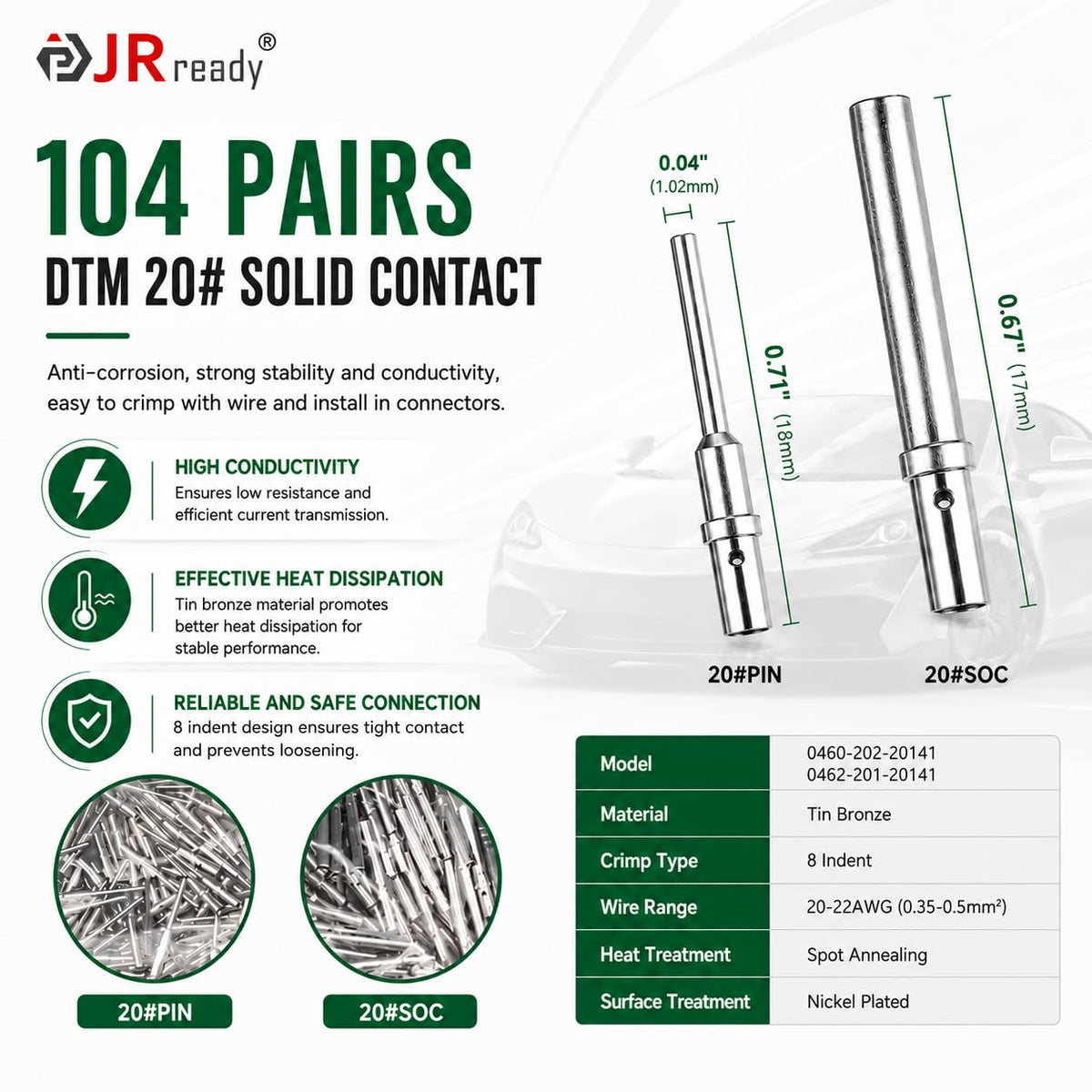 JRready completed Deutsch DTM connector assembly demonstrating waterproof seal benefit